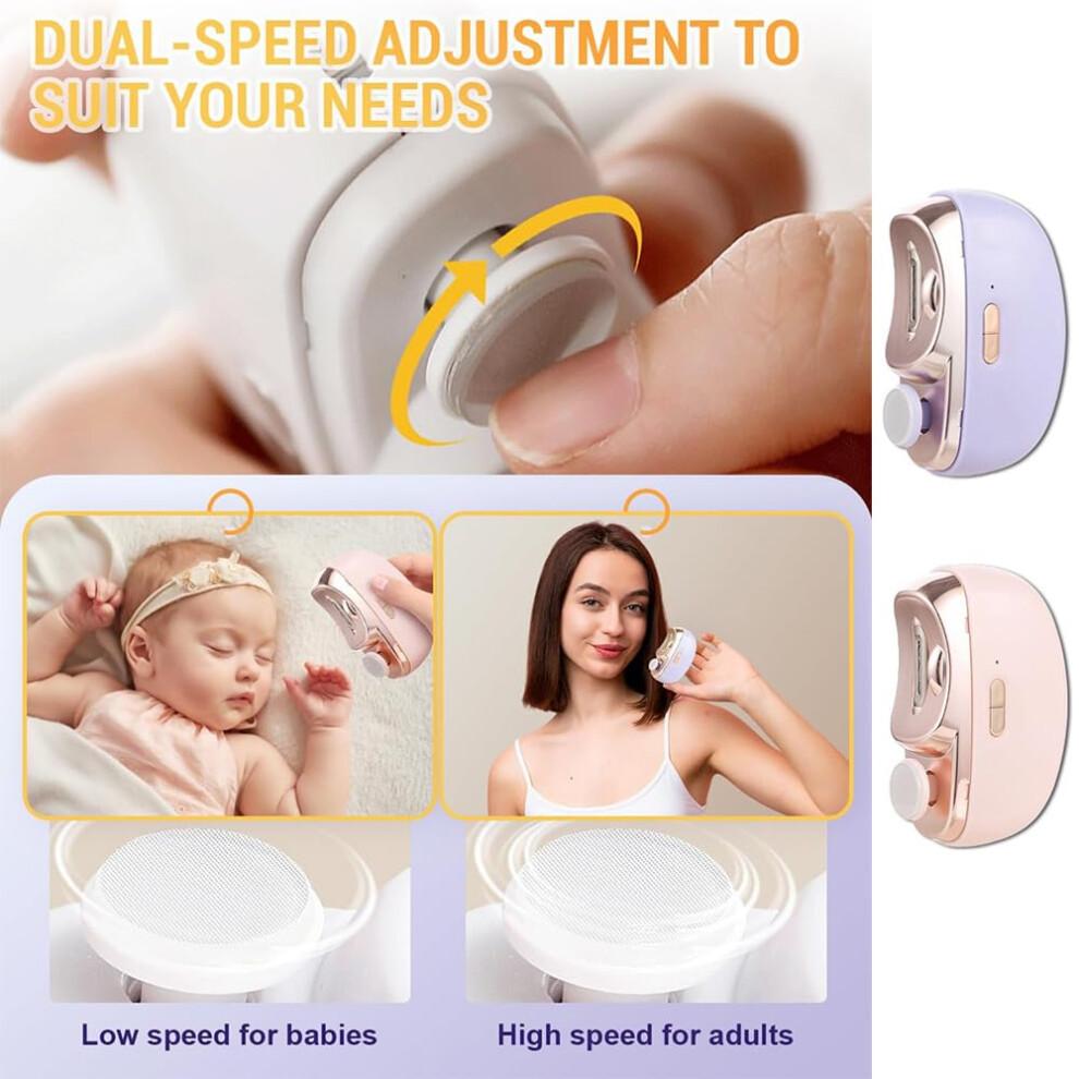 Electric Nail Clipper for Seniors, 3 In 1 Automatic Trimmer with Polishing, Rechargeable Design
