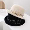 Summer Sun Hat For Women With Short Brim And Bow Knot For Outdoor Sun Protection