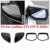 Car Door Rearview Mirror Rain Frame Eyebrow Decoration Cover Trim Carbon Fiber Accessories For Cadillac CT5 CT5-V  - 2024