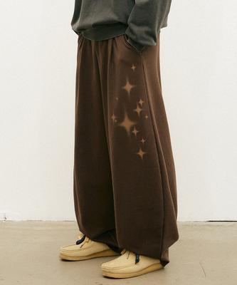 GAKKAI UNIONS Fade Star Sweat Balloon Pants Ash Brown