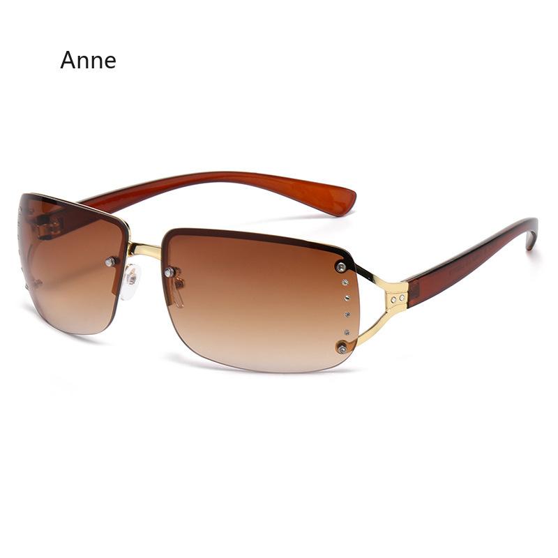 

New Y2K Sports Punk Sunglasses Women Designer Square Rimless Diamonds Goggle Eyewear Men Sun Glasses Oculos De Sol UV400