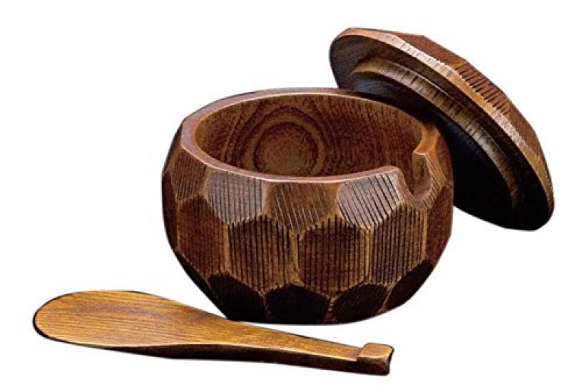 Yamako lackiertes Holz-Reisschüssel-Set 25892 (mit Deckel), Mittel,