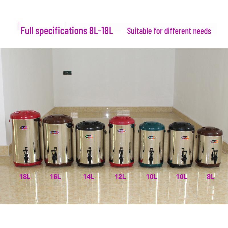 Commercial Stainless Steel Insulated Double-Layer Bucket for Milk Tea & Soy Milk, Large Capacity 