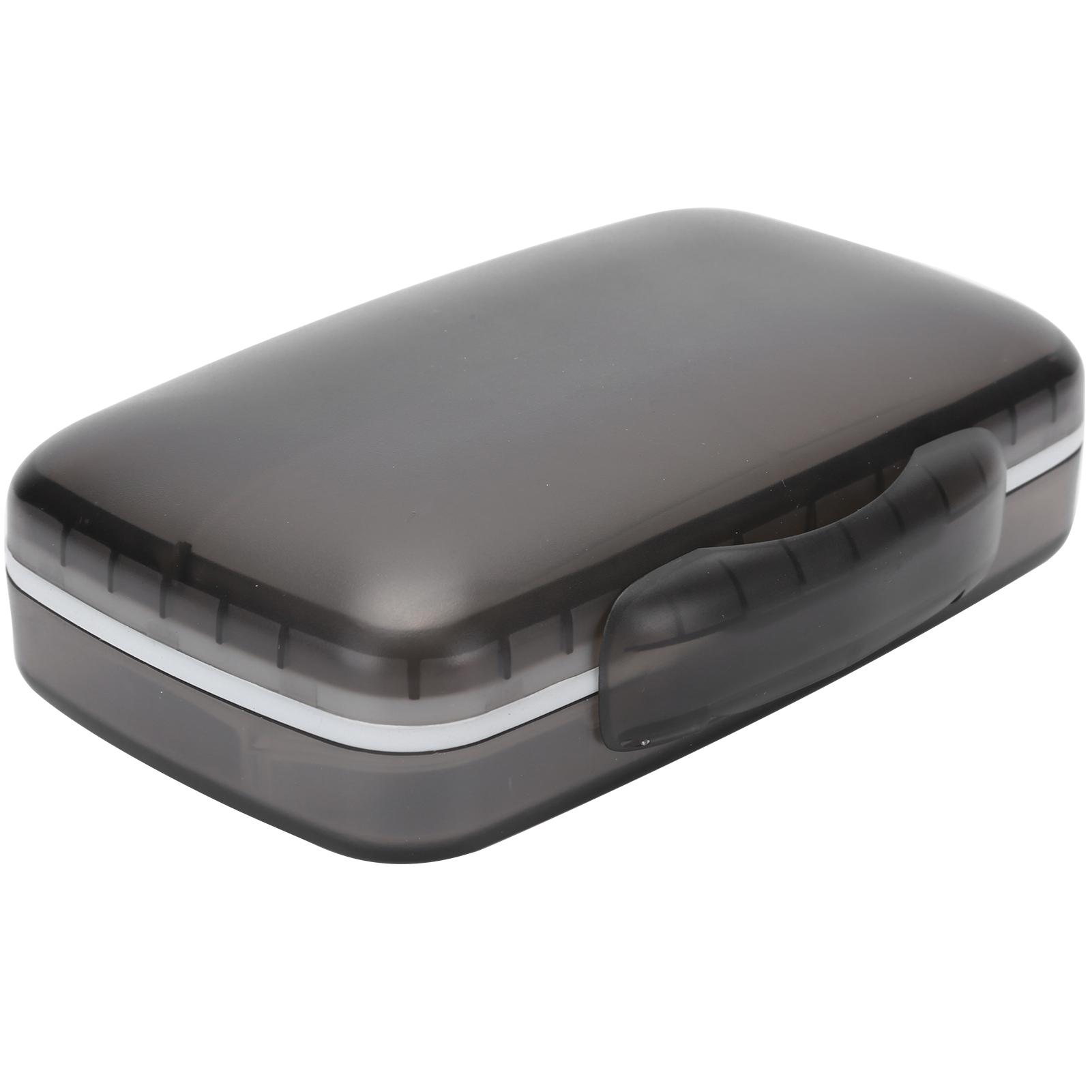 

Портативный Органайзер для Таблеток Контейнер Большой Вместимости Дорожный Влагозащищенный Футляр для Лекарств Черный чёрный