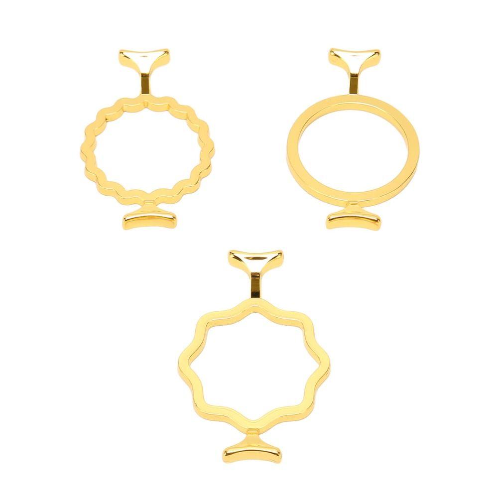 3Pcs Gold Wax Seal Stamp Rings 3 Shapes Wax Seal Stamp Mold Durable Wax Seal Rings  Document Sealing