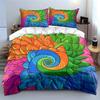 Colorful Spiral Floral Design Set Exquisite Three-Piece Bedding Set Gift For Kids And Adults