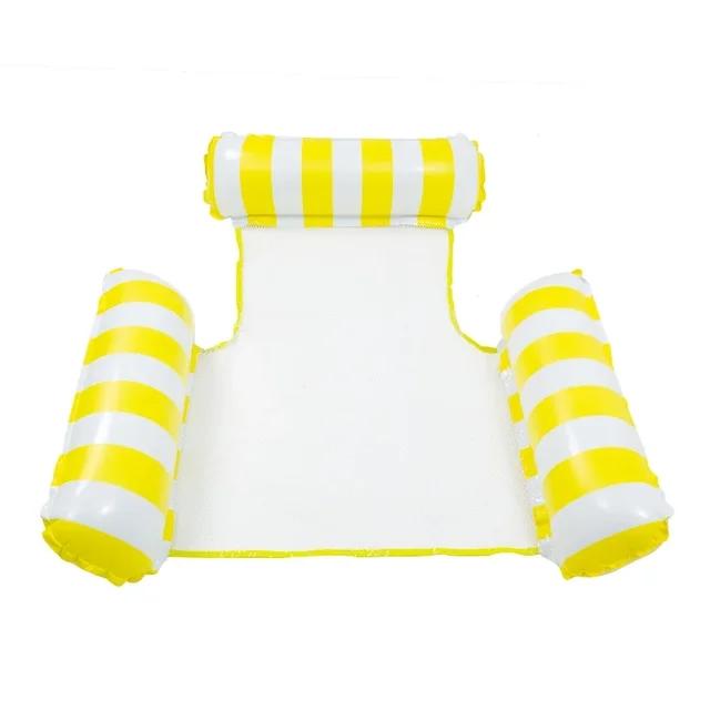 Summer Swim Inflatable Floating Water Mattresses Hammock Stripe Lounge Chairs Pool Water Sports Toys Floating Mat Pool Toys Kids