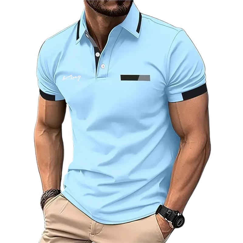 Men's sport lapel golf shirt casual polo shirt