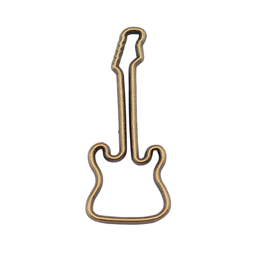 Musical Charms Multi Color Alloy Guitar Pendants For Music Themed Jewelry Making