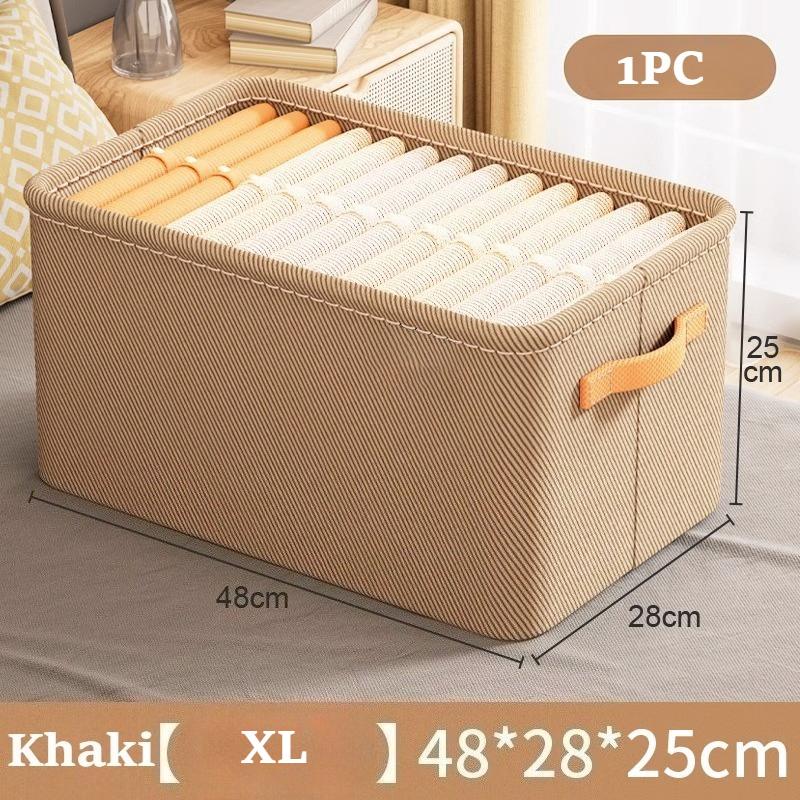 Non-Woven Fabric Storage Box with Thick Steel Frame Versatile Clothes Organizer for Dorms Homes, Hand Washable Available