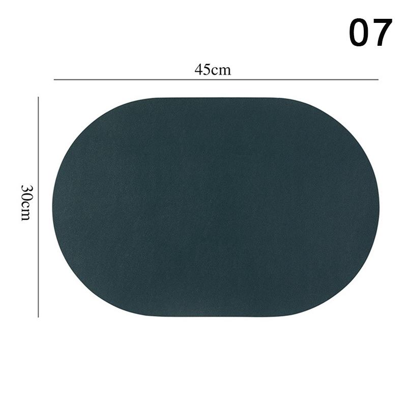Leather Placemat Oval Oil-Proof Table Mat Home Dining Kitchen Table Placemat Design Dining Waterproof Heat Resistant Home Decor