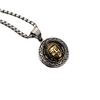 Retro Men's Pendant Trendy Men Domineering Steel Pendant Round Golden Buddha Head Pendant