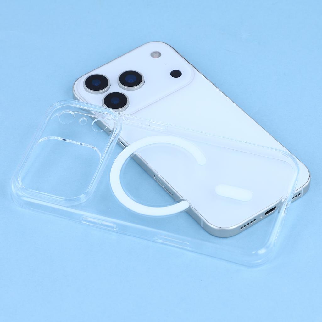 JAUCASE For iPhone 17 Pro Case Compatible with MagSafe Clear PC Phone Cover with AI Touch Control Button
