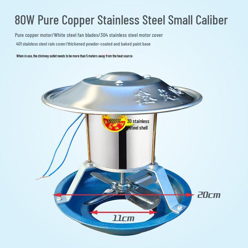 Hochleistungs-Schornsteinzugventilator aus reinem Kupfer: Feuerstelle & Küchenabzug, Frostschutz, Hitzebeständig