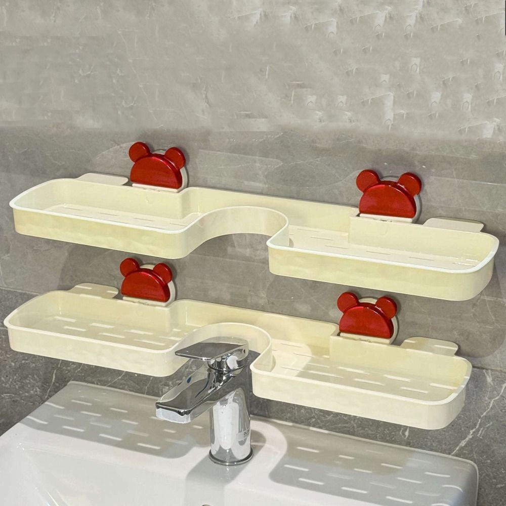 Suction Cup Design Dopamine Faucet Rack No-drill Bathroom Storage Rack  Bathroom Solutions