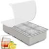 Xitalia Ice Cube Tray, 5cm Larger Ice, Long-Lasting, Square Ice, Ice Maker with Lid, Soft Ice for Easy Removal, 8 Holes, Gray