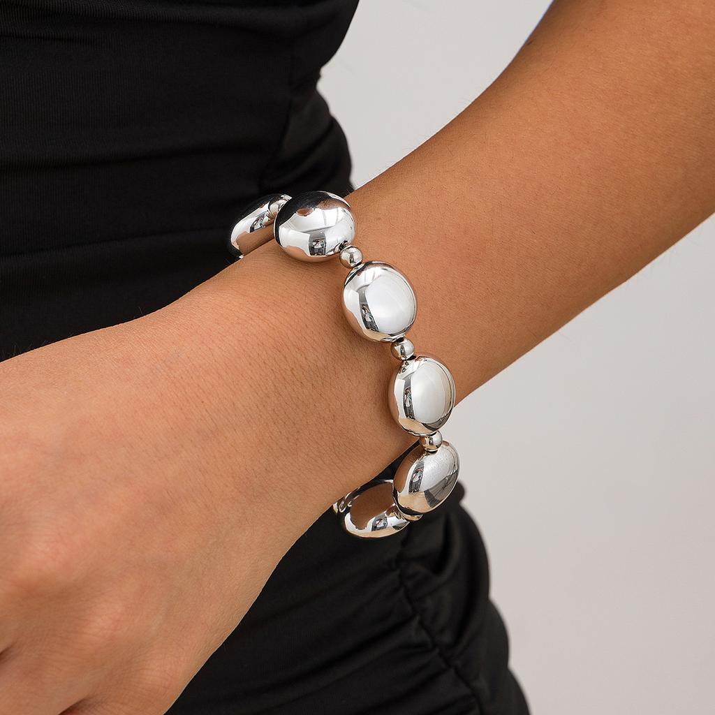 Salircon Minimalism Geometric CCB Beads Chain Choker Necklace Bracelets for Women Men 2026 Trend Punk Party Jewelry Set