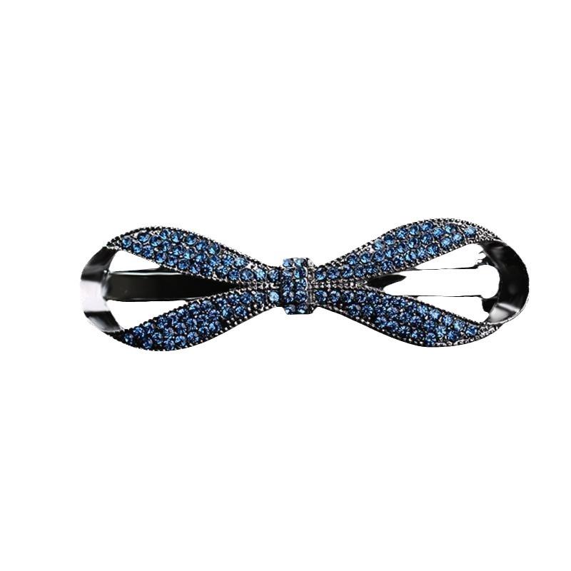 Full-diamond Bow Tie Spring Clip Exudes A Sense of High-end and Light Luxury The Half Hair Clip At The Back of The Head Is A Stylish Hair Accessory