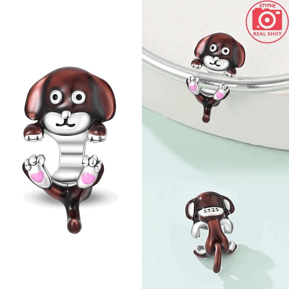 Exquisite Brown Pufferfish Flowers Cat Animal Dog Copper Original Charms Beads Fit Bracelet Women Jewelry Diy Gift Accessory