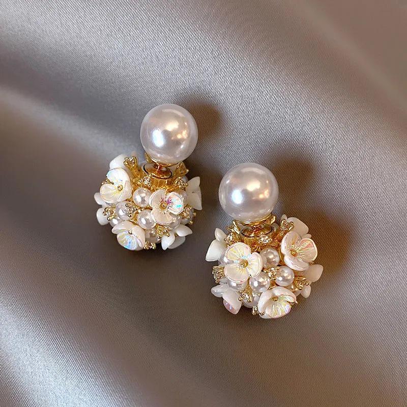 

Exquisite Hydrangea Pearl Flower Ball Stud Earrings: Unique Floral Design