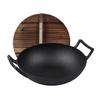 ZISIZ Cast Iron Flat-Bottom Wok