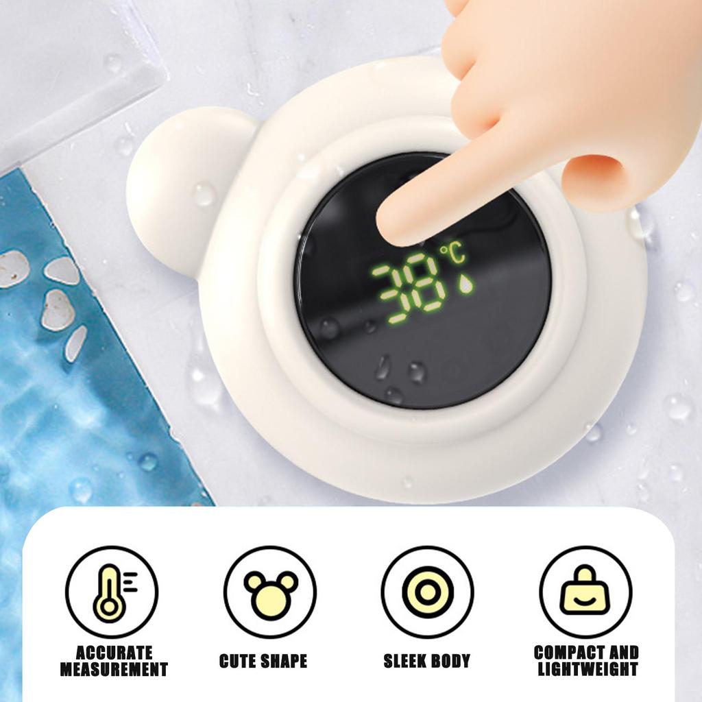 Touch Control Baby Bath Temperature Monitor LED Display Bath Sensitive Thermometer Baby Bathing Companion Cartoon Digital Meter
