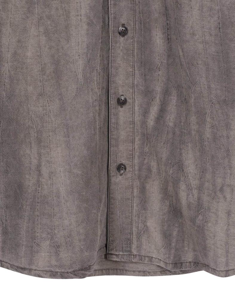 Burkeru Cotton Linen Dyed Long Sleeve Shirt Gray