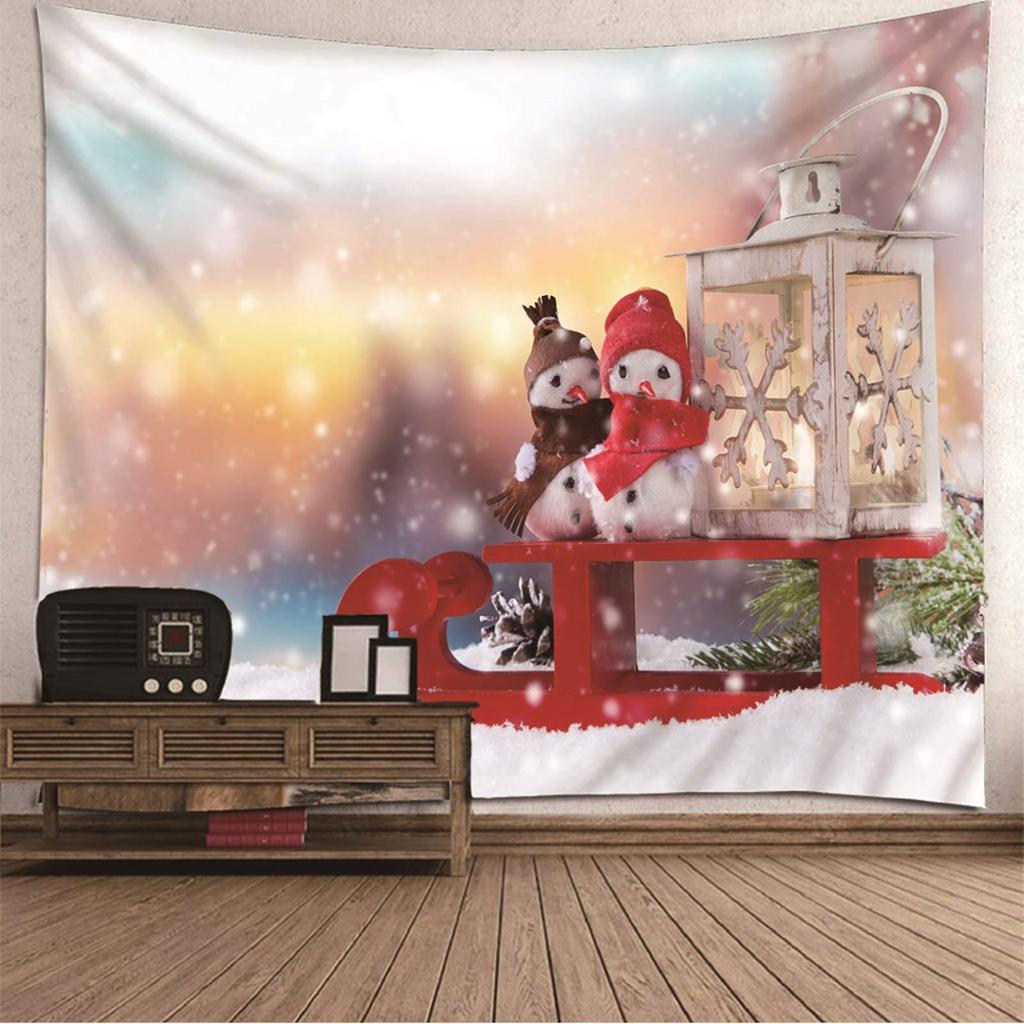 Funny Christmas Snowman Tapestry New Year Party Background Tapestry Bedroom Dormitory Wall Hanging