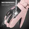 Women Motorcycle Gloves Winter Snowboard Ski Warm Non-slip Gloves Waterproof Motocross Cycling Fleece Warm Snow Touch Screen Glo