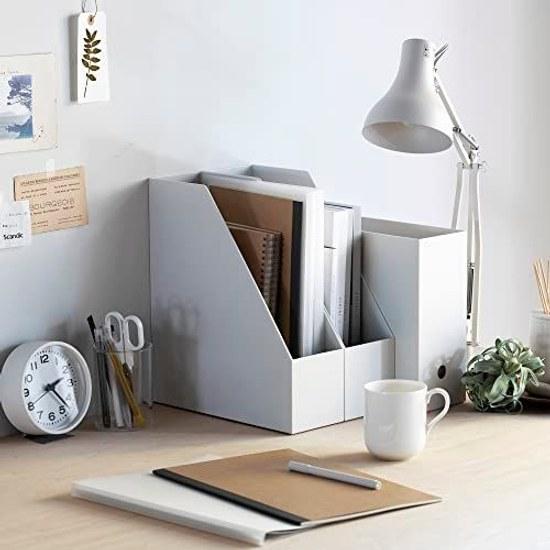 Muji Recycled Polypropylene Stand File BoxWhite Gray Approximately Width 10Depth 27.6Height 31.8cm