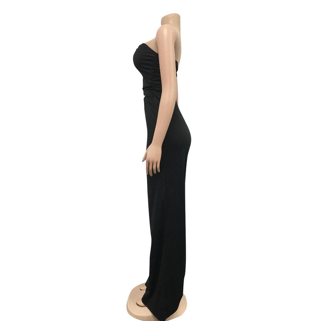 Women’s Sexy Bandeau Jumpsuit with Wide-Leg Pants - European and American New Fashion