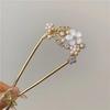 Premium Mesh & Leaf U-Shaped Hairpin: Elegant Ancient & Modern Chinese Style for Women.
