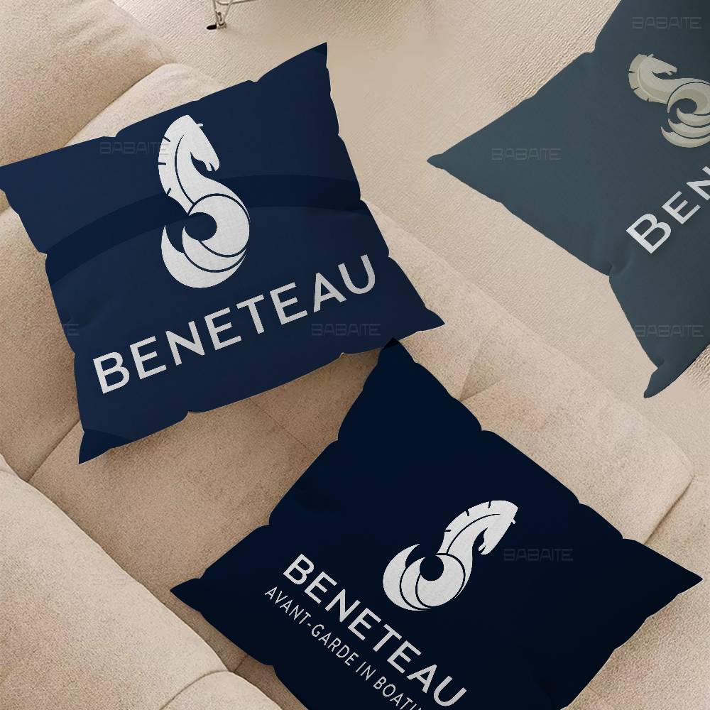 B-Beneteau Logo Personalized Pillow Cover Kids Bedroom Wild Party Decor Pillowcase Kid Birthday Shower Gift