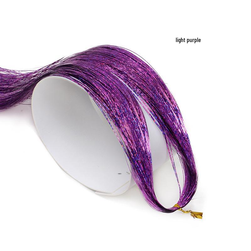 Vibrant Laser Silk Hair Extensions: Colorful Seven-Color Tinsel Strips for Women