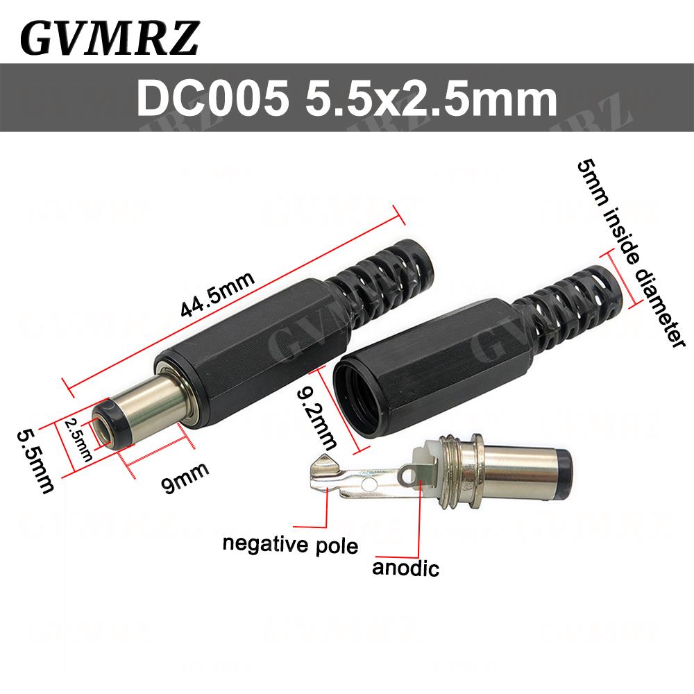 10PCS DC Connectors 5.5x2.1mm 3.5x1.3mm DC Power Plug Male Female Jack Socket Panel Mount DC Power Adapter Connector 5.5*2.1