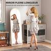 Floor Mirror, Full-Length Arched, Stone-Effect Frame, 50 x 160 cm, White