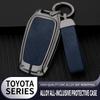 New Zinc Alloy Leather Car Key Case Cover Shell For Toyota CHR Hilux Fortuner Land Cruiser 200 Camry Corolla Crown RAV4 Highland