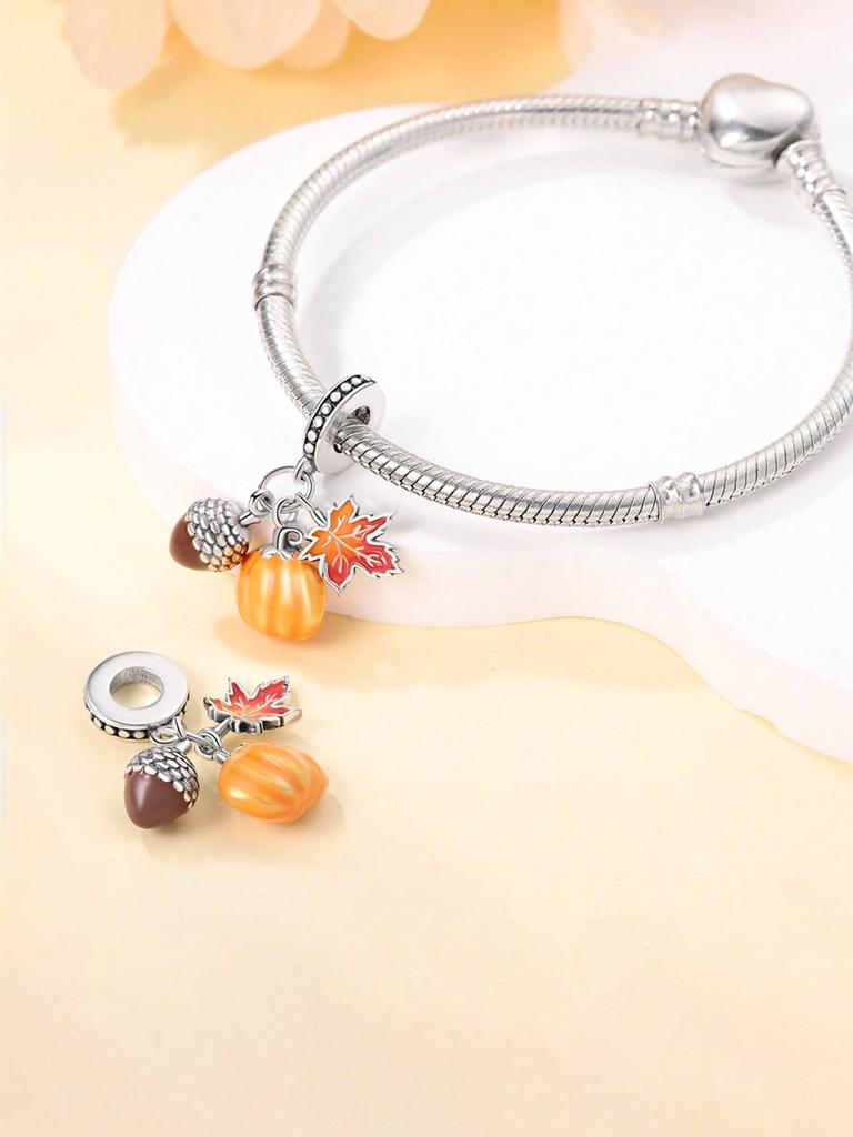 Charms Plata Daisy Perfume Bottle Maple Beads Charm Copper Plated Fit Copperoriginal Bracelet For Jewelry Making Diy Charm