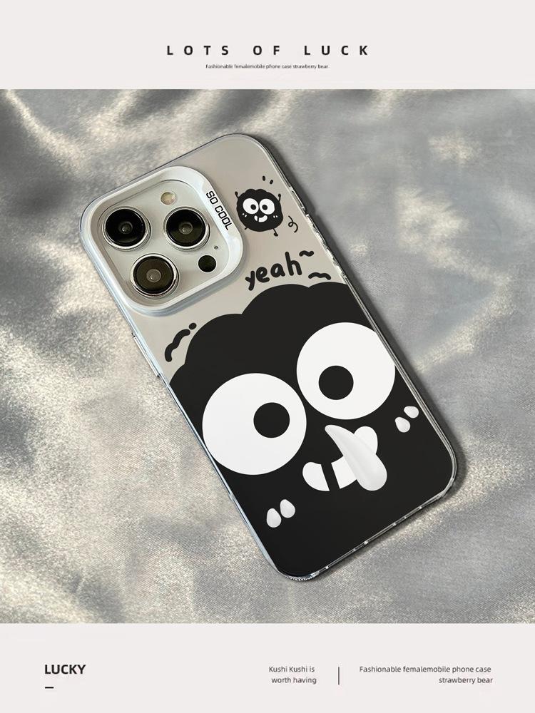 Funny smiley face small briquettes for apple 15promax mobile phone case advanced sense 14/13/12 all-inclusive 11 explosion