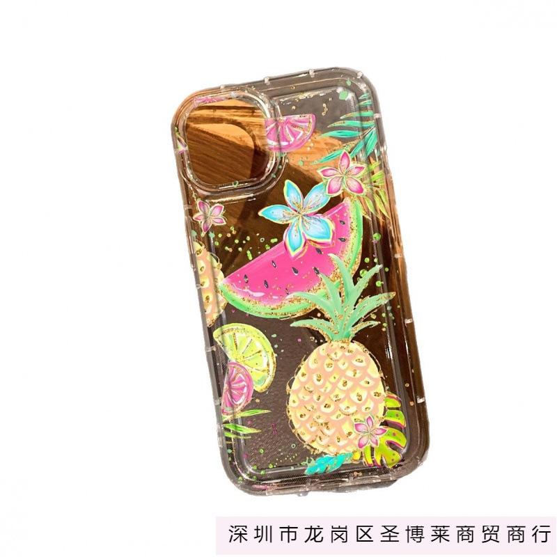 Summer Fruit Is Suitable for Apple 16plus Mobile Phone Case iPhone16/15/14 Airbag 12Pro Transparent XSMAX