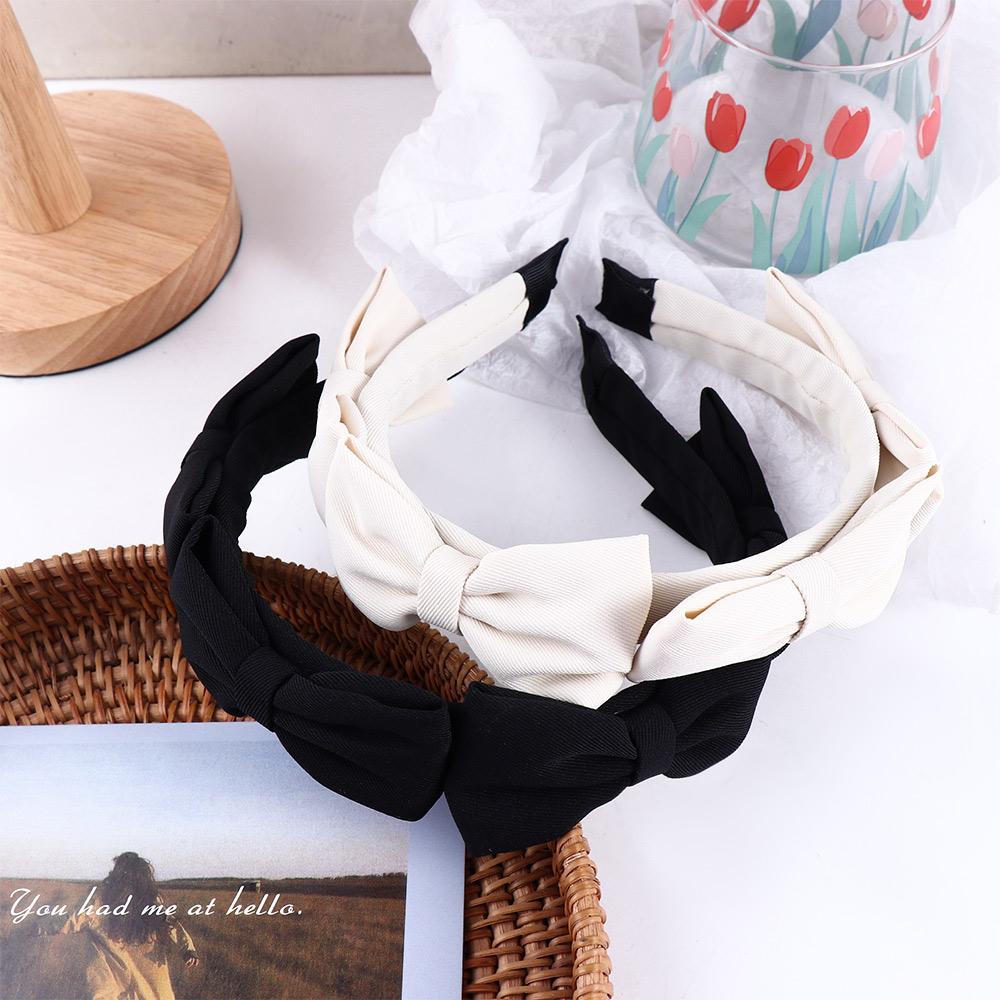 

Wash Temperament Court style Hair Hoop Bow Hairband Korean Style Headband Women Hair Accessories
