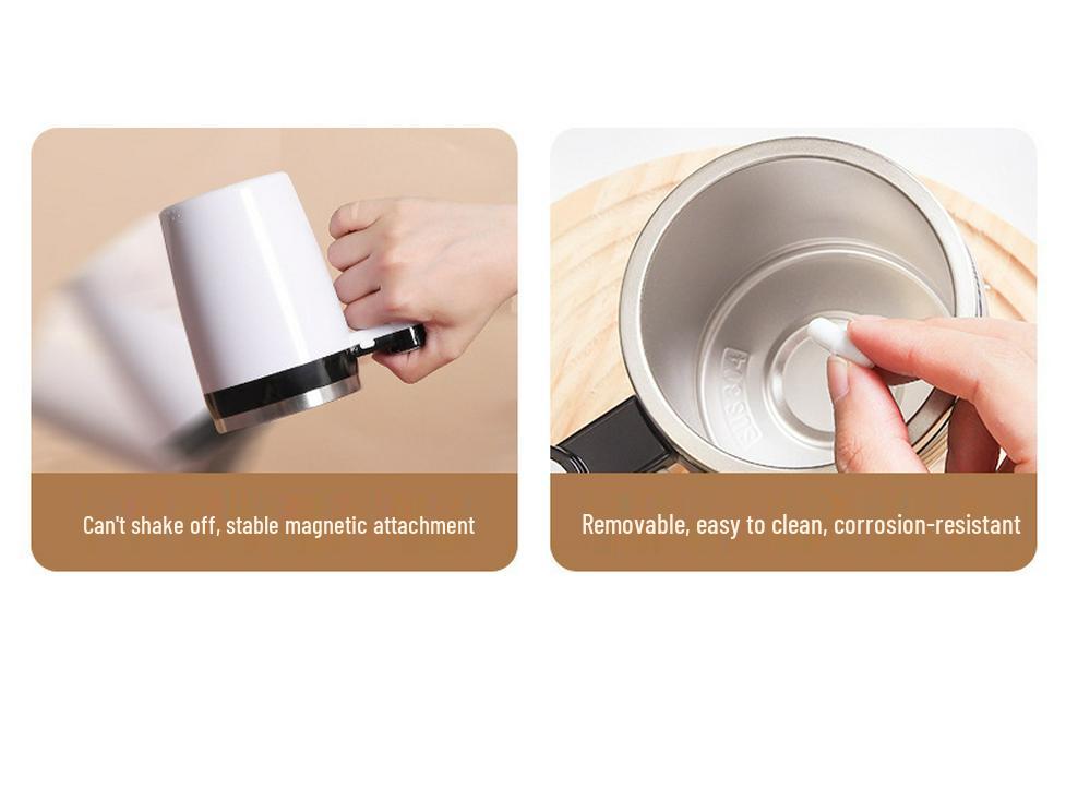 Rechargeable Stainless Steel Magnetic Coffee Stirring Cup