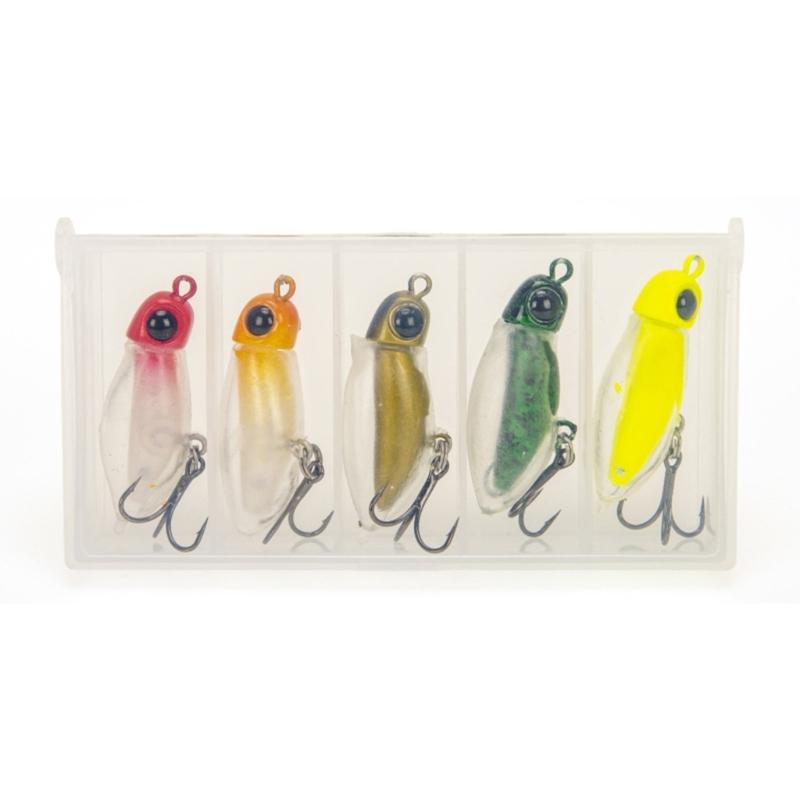 5pcs Floating Insect Fishing Lures Artificial Lure Fishing Baits with Treble Hook for Trout 2.3g Hard Baits 1