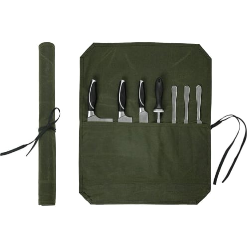 Canvas Knife Case, Holds 7 Knives, Thick, Waterproof, Lightweight, Knife Bag, Storage, Portable, Cloth-Wrapped Knife Storage, Knife Pocket - Camping,