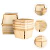 10 Pcs Natural Wood Fruit Basket Berry Storage Baskets Wooden Harvest Bread Serving Rustic Style Kitchen Storage Basket