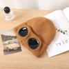 Hot-selling knitted glasses hat autumn and winter men's and women's ear protectors wool hat warm outdoor ski pullover hat tide