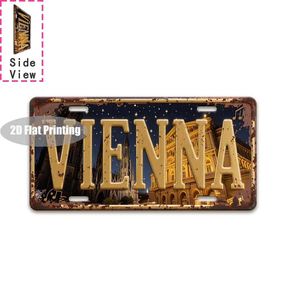 Tin Sign Vintage Durable Metal Plaque Wall Decor Home Office Bar Man Cave Basement City Birth Year License Plate Wall Art