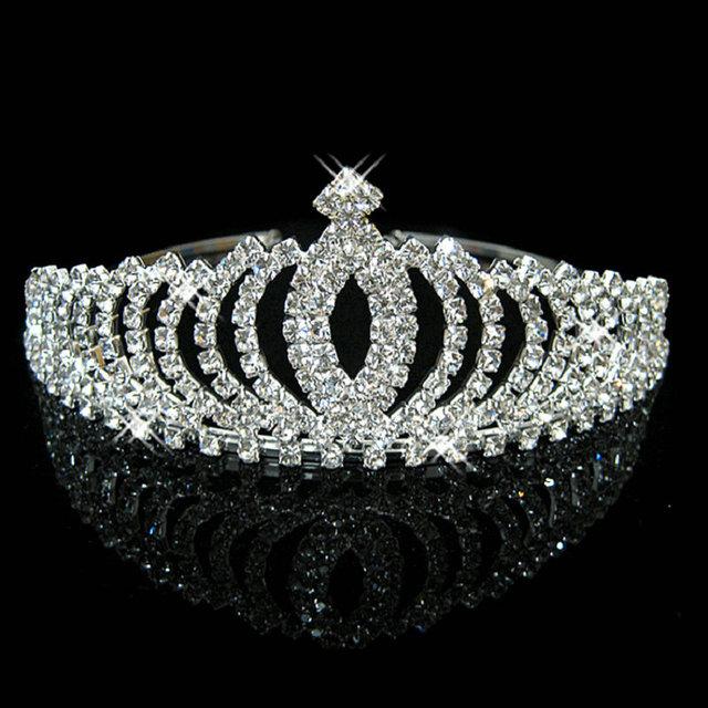 Prinsesse Dronning Krondiadem Barokk Brude Tiaraer Og Kroner Pannebånd Hårtilbehør Bryllup Brude Crystal Hodepynt
