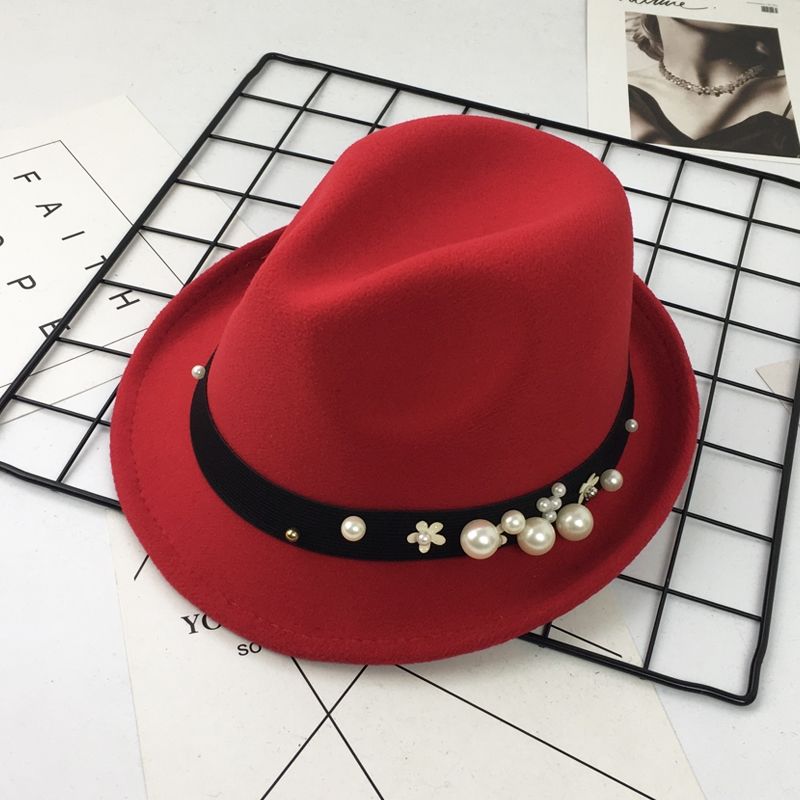 Chain Decor Fedora Hat for Men Women Korean Style British Retro Bowler Hat for Daily Casual Wear Stage Performance