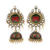 2024 Double Layer Crescent Moon Rhinestone Tassel Earrings - Vintage Indian Style Women's Long Earrings